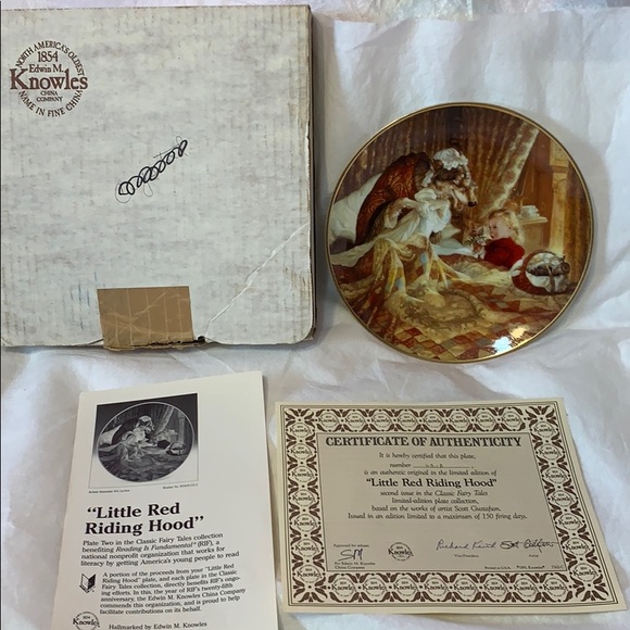 PLATE #2 Knowles Little Red Riding Hood Classic Fairy Tale Collector Plate NEW - Picture 8 of 8